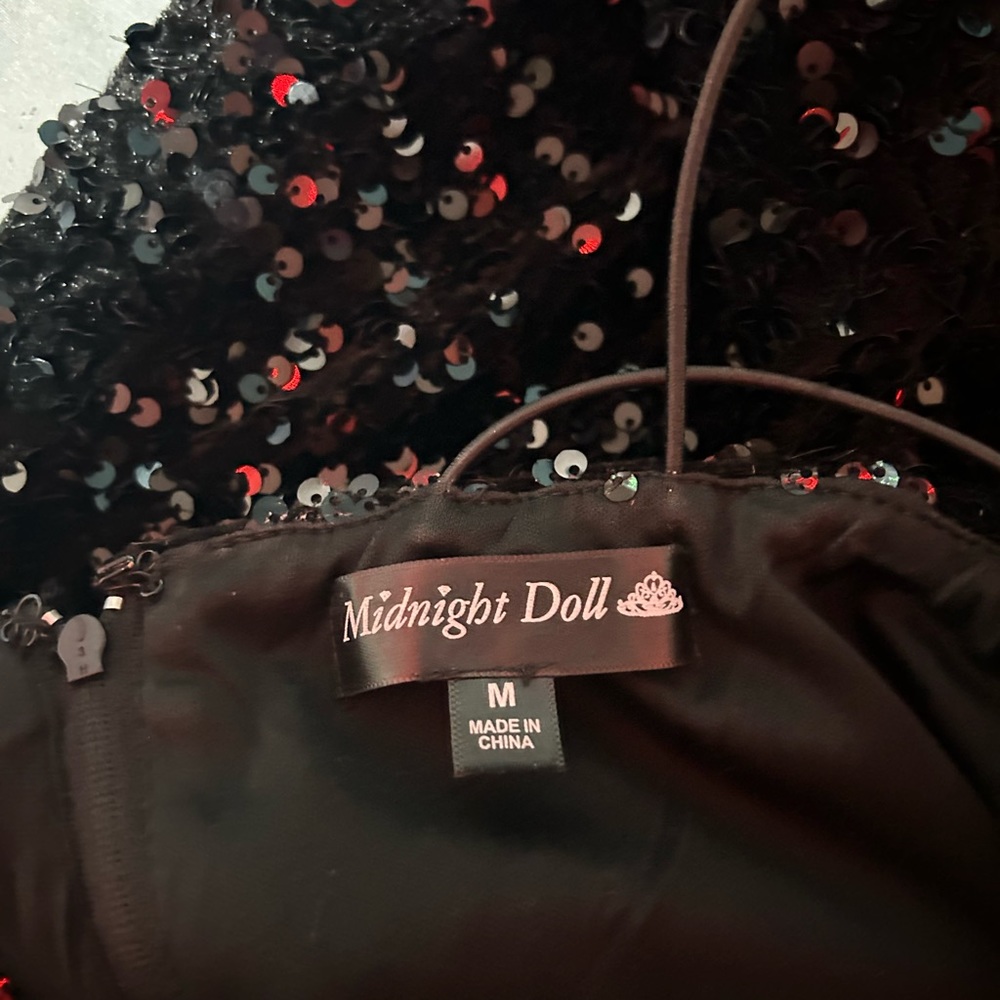 Beautiful Black Cocktail One Shoulder Sequin Semi Formal Dress❤️